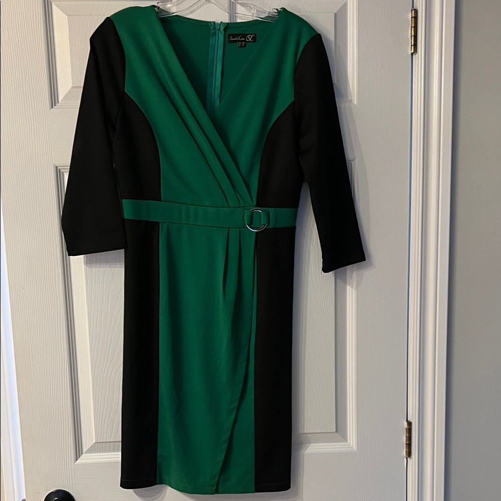 NWOT Smashed lemon Green and Black Long Sleeve Dress
